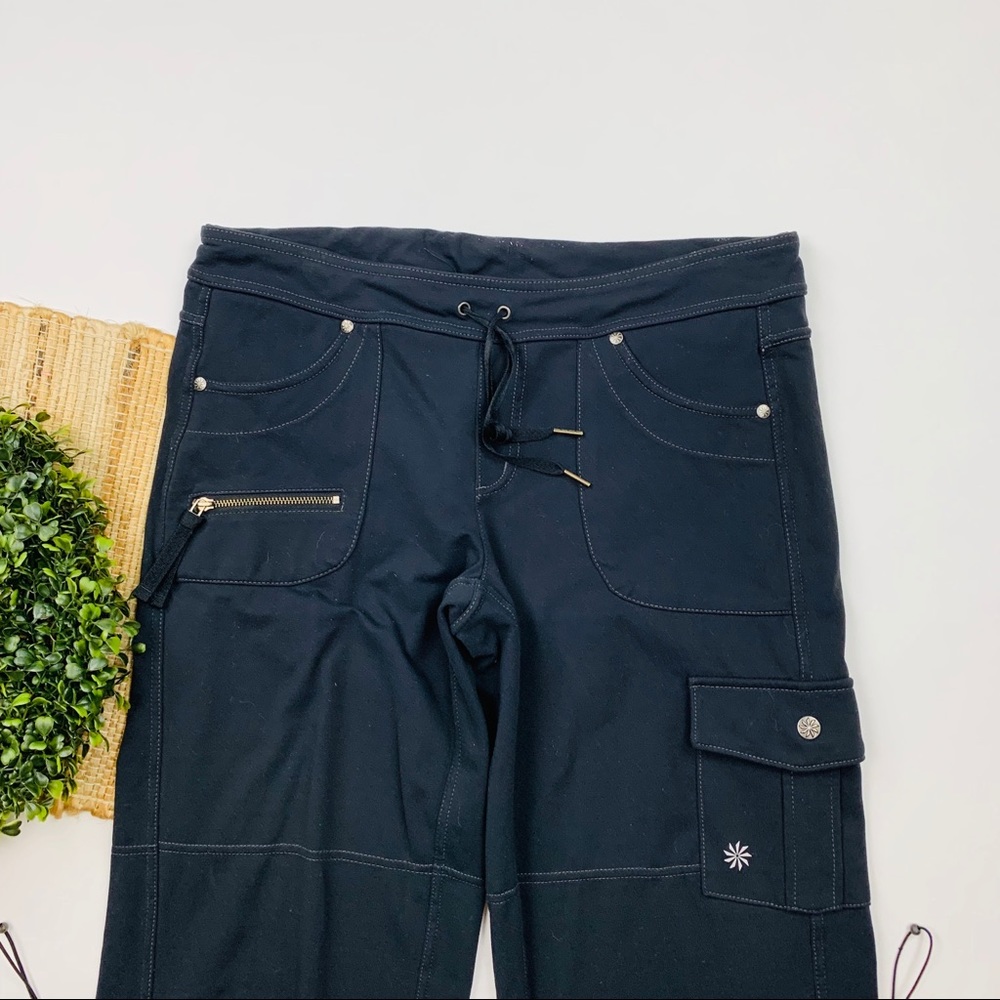 Athleta Black Cargo Jogger Pants with Drawstring Waist - Picture 4 of 8